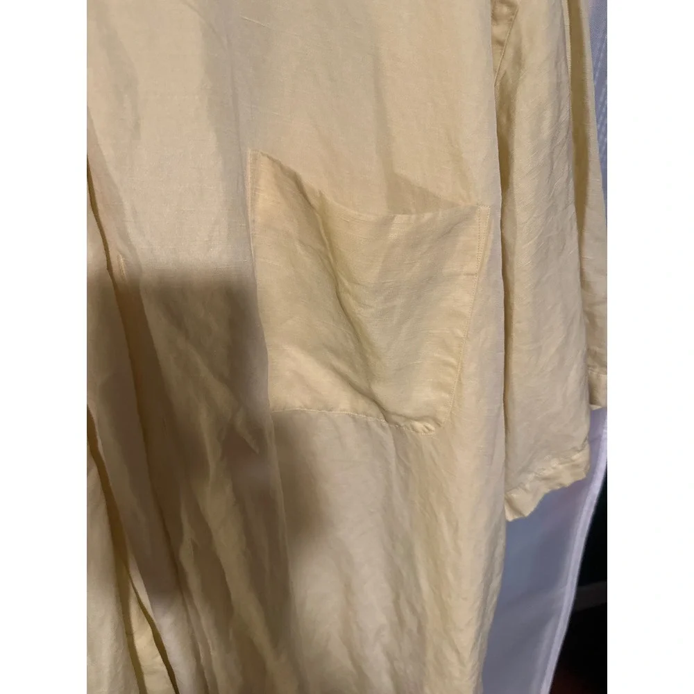 Polo Ralph Lauren Caldwell Shirt Mens 3LT Tall Yellow Silk Cotton Short Sleeve